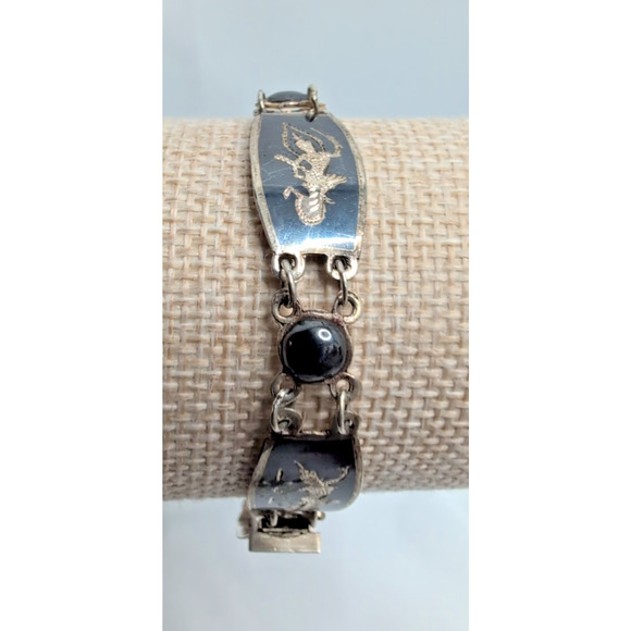 VTG SIAM 925 Sterling Silver Dancers Set: Bracelet & Screwback Earrings +1 - Picture 4 of 16